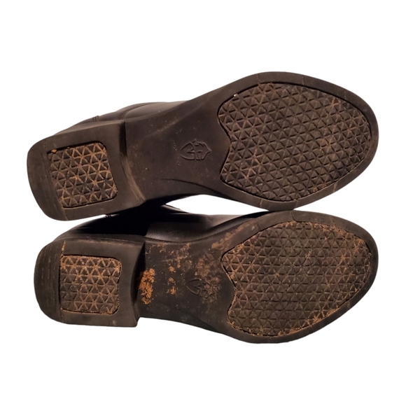 Moretta Faux Black Leather Zip Ankle Booties Boots Women's Size 6 - Picture 8 of 10